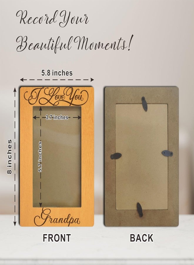 JCVUK Grandpa Picture Frame, I Love you Grandpa, Best Grandpa Ever, Grandfather Gifts, Gifts from Grandchildren, Wood Frame Tabletop Display,4x6 Photo Insert (horizontal) -B14 - Image 3